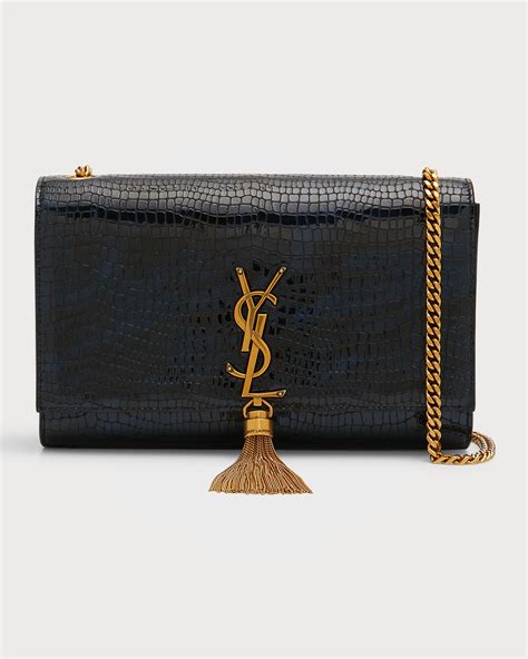 ysl crocodile bag tassel|SAINT LAURENT Calfskin Crocodile Embossed Small Classic .